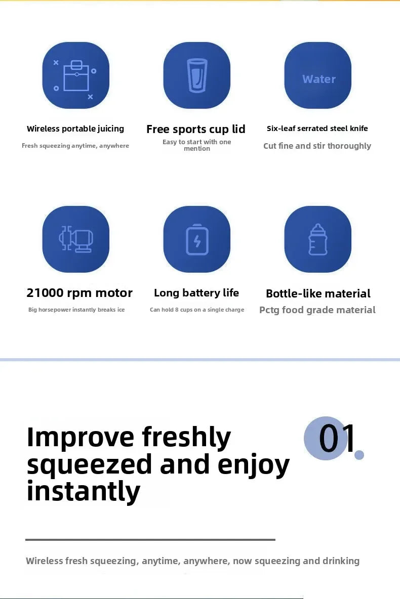Emyom Portable Blender- Fresh Smoothies Anywhere- with free portable cup!